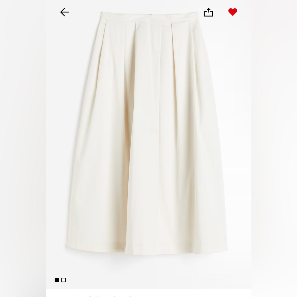 H&M Classic Cream Midi Skirt (new without tag)